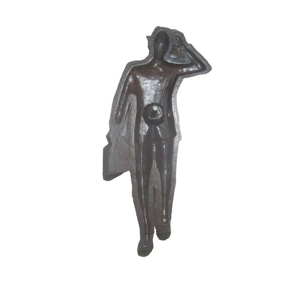 Vintage Copper finish Figure Traveling Door to Door Salesman 50s Midcentury Mod - Picture 8 of 8